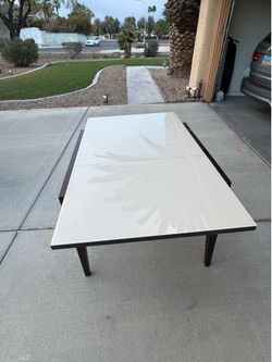Modern glass dining table and drawers
