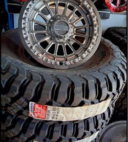 On-Sale. new: Metal FX 15” Beadlock wheels & 32x10-R15 BF Goodrich KM3 tires for 4 Lug SXS UTV (We Finance)