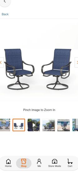 Black Swivel Padded blue  Metal  Dining Chair