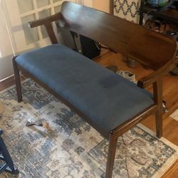 Wood Bench With back 