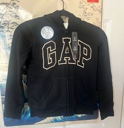 GAP Kids Black Cozy Lined GAP Logo Zip-Up Hoodie M (8) NEW NWT 🖤