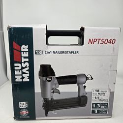 NEU MASTER Pneumatic 2 in 1 Nail Gun Staple Gun 18 Gauge NPT5040 