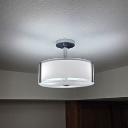 14 in. 3-Light Polished Chrome Semi-Flush Mount Ceiling Light Fixture