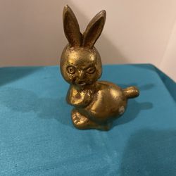 Vintage Anthropomorphic Brass Rabbit Figurine 
