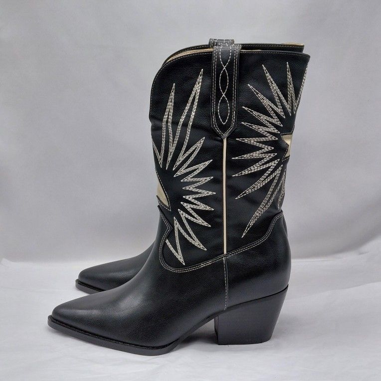 Oasis Society Bristol Womens Boots Size 8.5 Black Western Outdoor Cowgirl Chunky