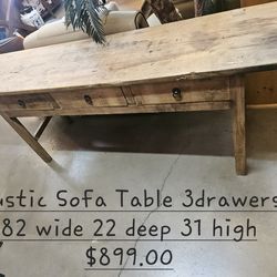 Sofa Table w/ Drawers rusticWe are located at 2811 East Bell road. Another Time Around Furniture.
