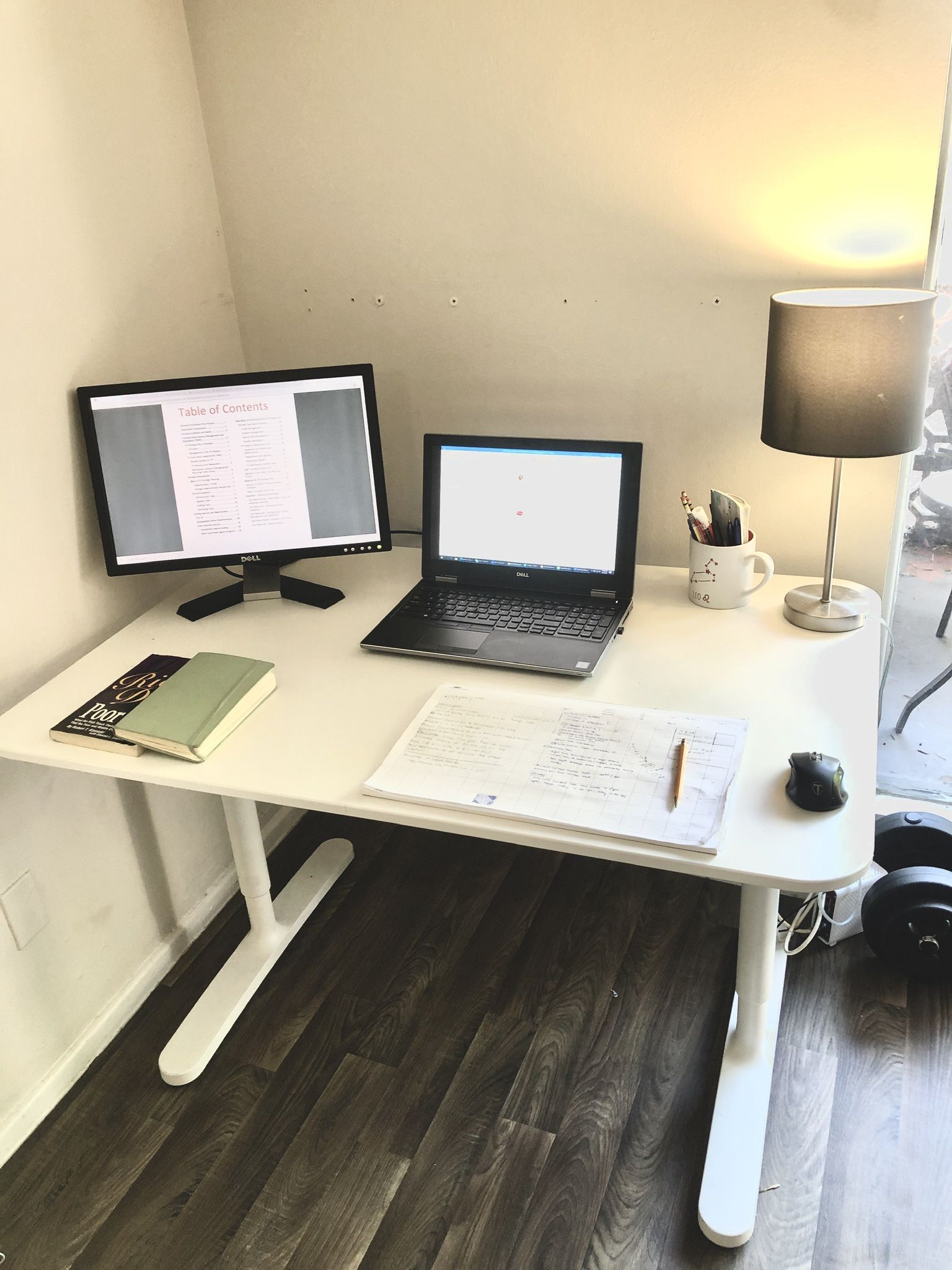 BEKANT IKEA office/ gaming ergonomic desk — 47 1/4” x 31 1/2” w/ adjustable height.