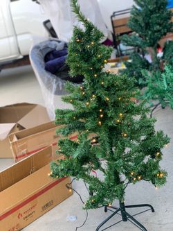 Christmas Tree With White And Colorful Lights