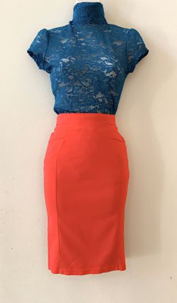 Teal Express Turtleneck Lace Top (XS)