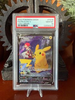 2022 Pokemon Pikachu V Lost Origin #tg16 PSA 10