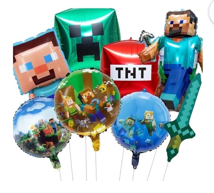 Minecraft 8pcs Foil Balloons