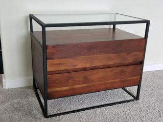 CB2 Crawford Glass Top Nightstand