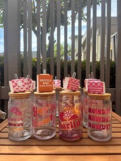 Glass cups with straws! - Bachelorette Gifts