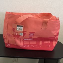 Trader Joe's Large Insulated Reusable Tote Bag 8 Gallon Peach Color 🍑