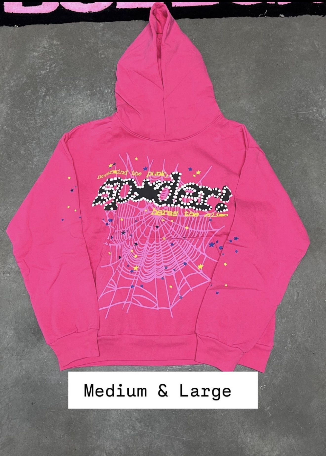 Sp5der Pink Graphic Hoodie