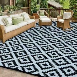 NEW 9x12 Feet XL Size Waterproof Camping Patio Deck Floor Mat RV Beach Park Carpet Area Rug Foldable With Carrying Bag 
