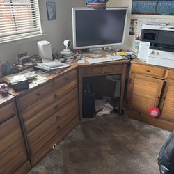 Free Dresser, Corner Table And Cabinet