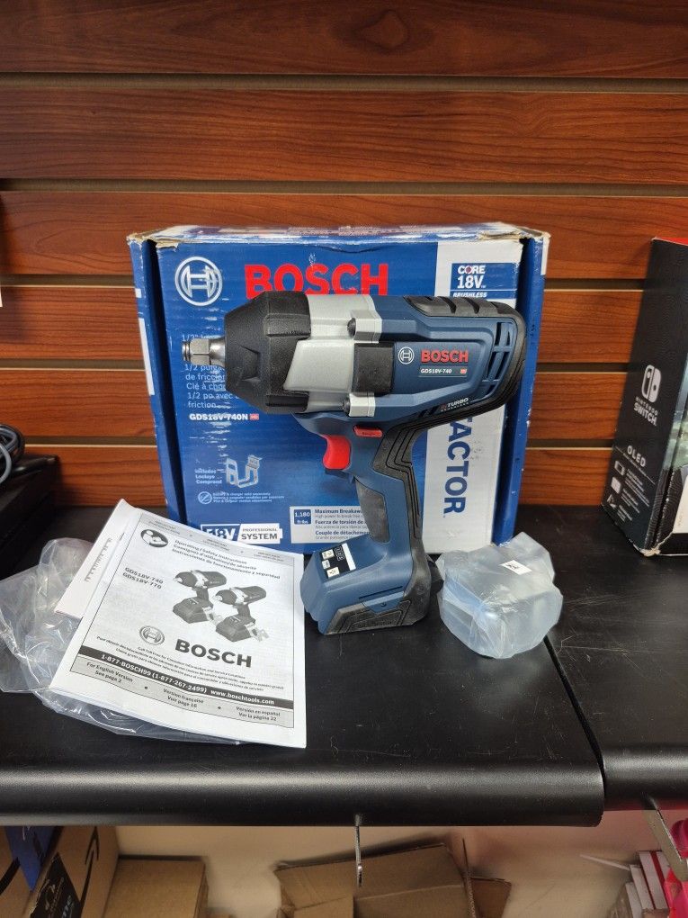 NEW Open Box Bosch Core 18 Volt Brushless 1/2" Impact Wrench With Friction Ring Tool Only