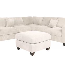 IVORY CORDUROY MODULAR SECTIONAL 