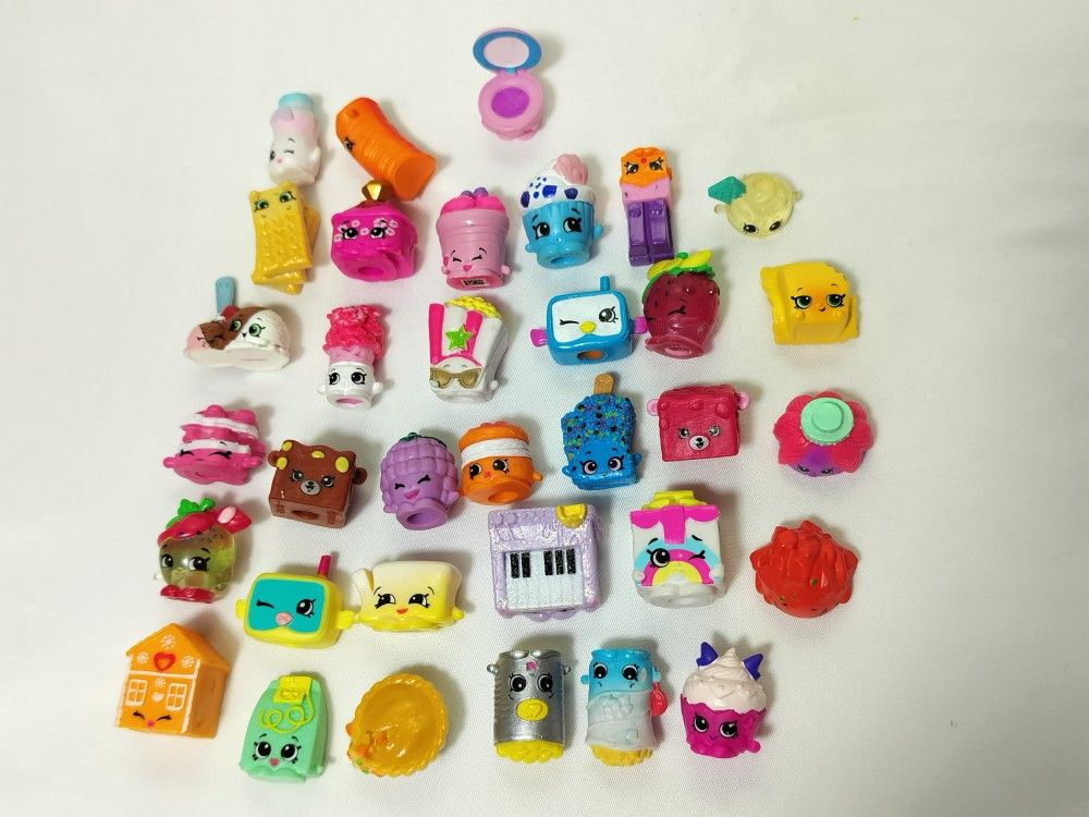 Shopkins 34pc Lot Food Accessory Themed Mini Toy Figures Authentic Moose