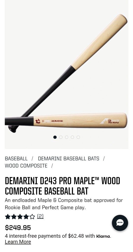 33/30 - 2023 DeMarini D243 Pro Maple Wood Composite Bat