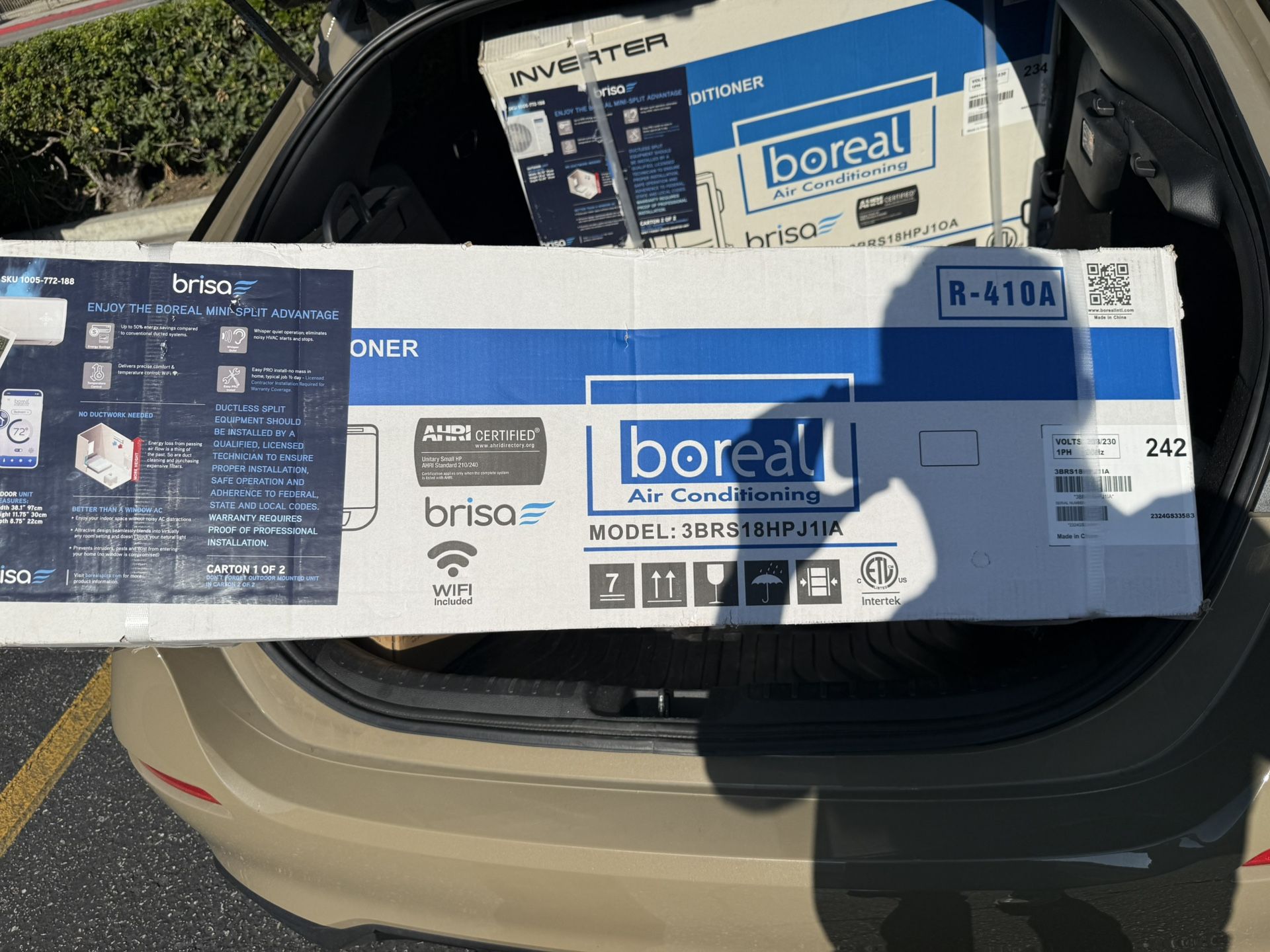 boreal Brisa 18, 000 BTU 1.5 Ton Smart Home Inverter Driven Ductless Mini Split Air Conditioner with Heat Pump 208/230Volt