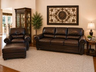 Leather sofa set