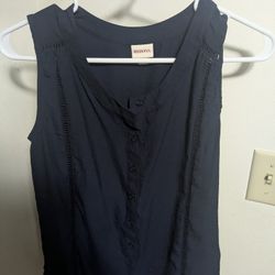 Blue Sleeveless Blouse
