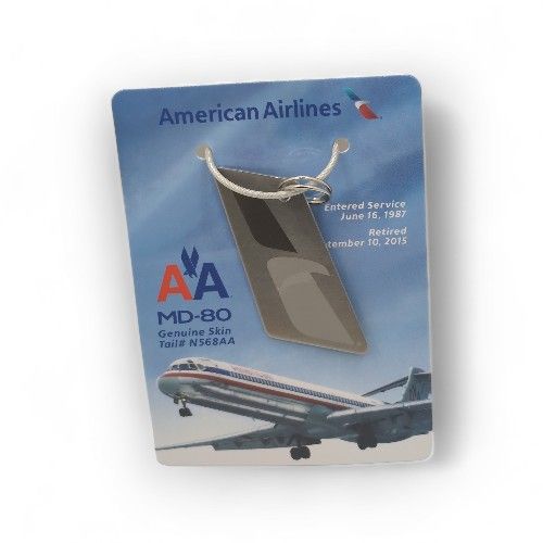 American Airlines Keychain made of retired md80 Aircraft