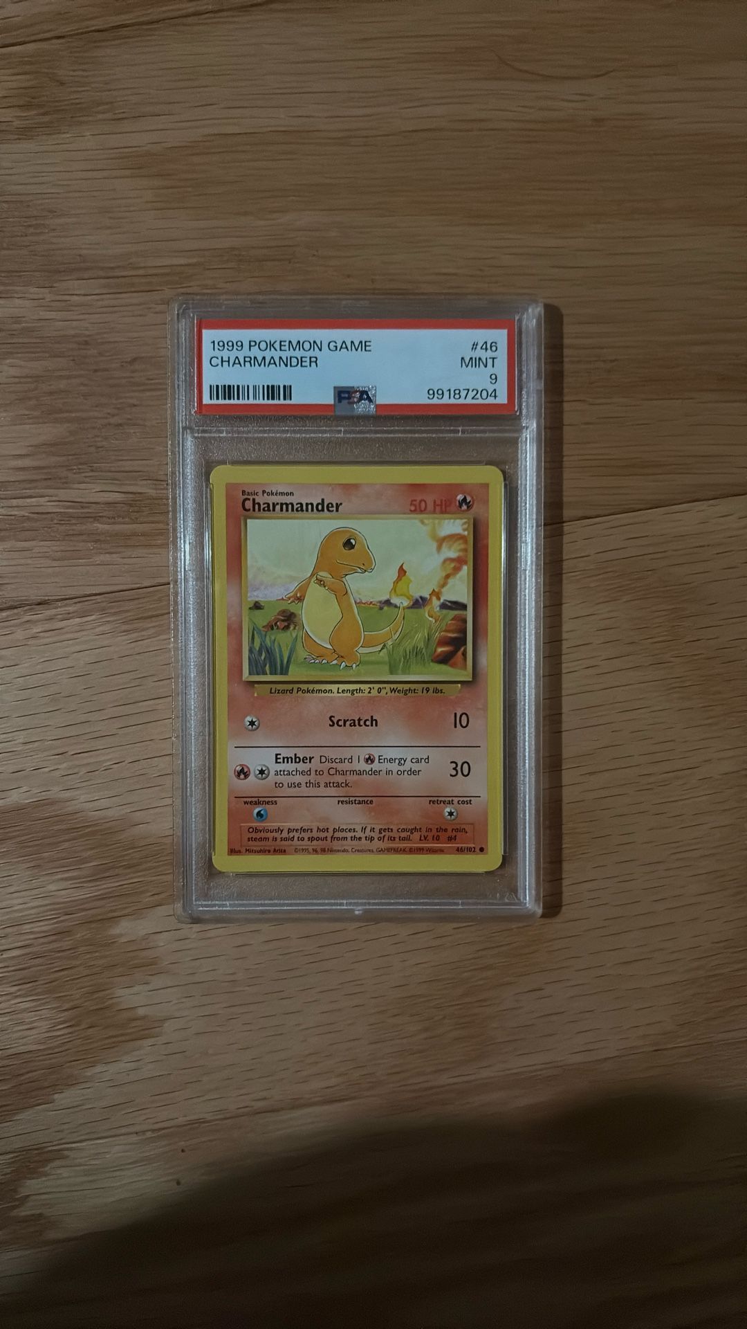 1999 Pokémon Base Set Charmander #46 – PSA 9 Mint