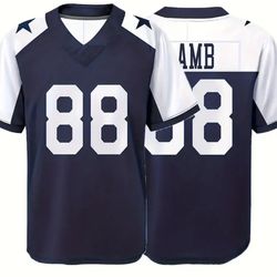 Size 2X Navy/White Dallas Cowboys Jersey, #88 Lamb