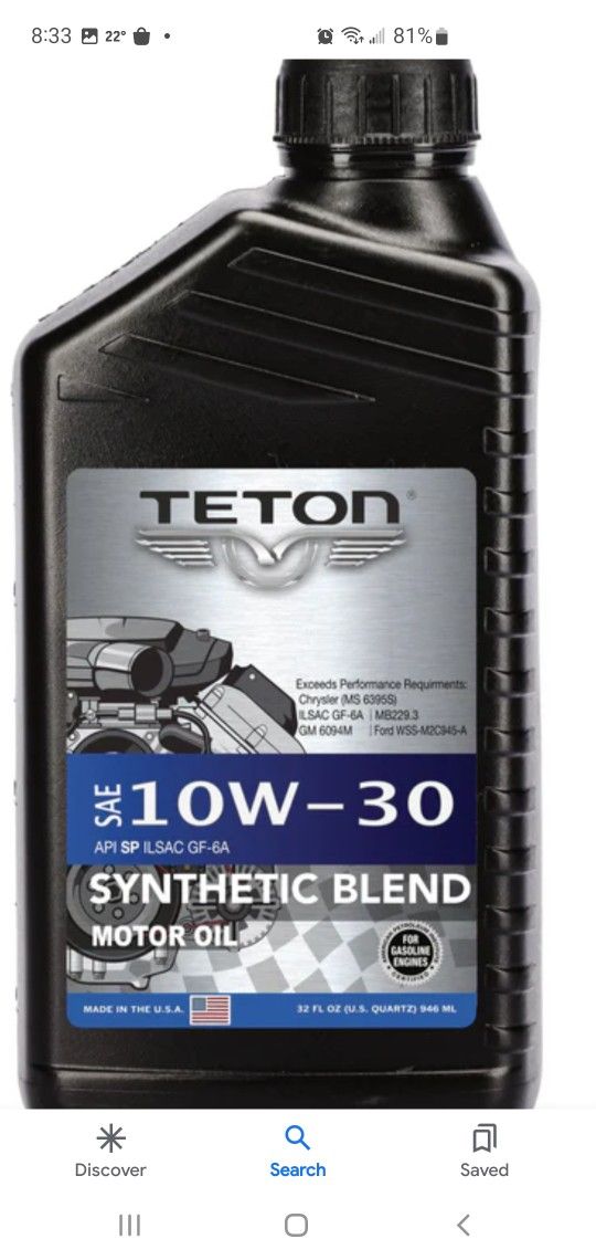 Special Price Motor Oil Synthetic Blend Case 12QT High Quality Available 