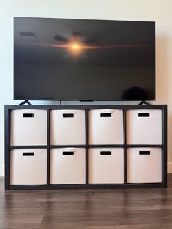 IKEA Kallax 8-Cube Shelving Unit with 8 Fabric Bins