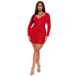 Size 3X Fashion Nova Rhinestone Mini Dress