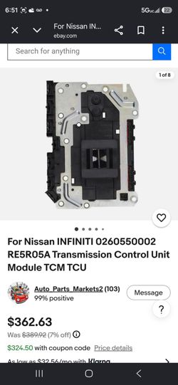 Nissan Frontier Transmission Control Unit