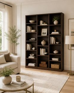 Bookshelf, Large Bookshelf with 17 Display Shelves
Tall Bookcases and Bookshelves, 58.7'' Extra Wide Book Shelves, 5/6 Tier Shelves for Living Room, O