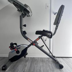 Exerpeutic ExerWorK 1000 Fully Adjustable Desk Folding Exercise Bike with Pulse