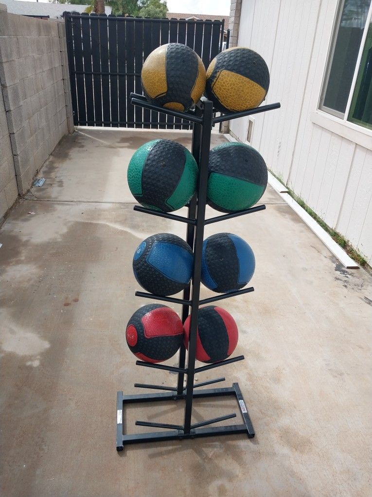 Used Medicine Ball With Rack (American Barbell)