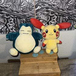 Pokémon pikachu & snorlax plush bundle lot