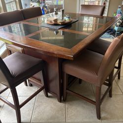 Counter-Height Dining Table Set with Built-In Storage