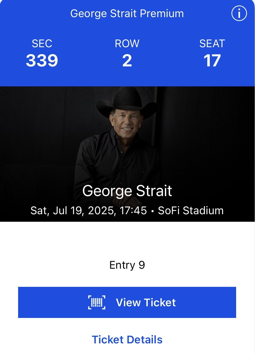 George Strait Concert Ticket