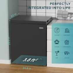 EUHOMY 5.0 Cu.Ft Chest Freezer, Small Deep Freezer Top Door, Black