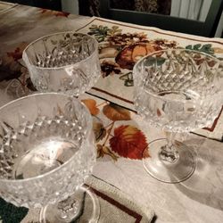 Crystal Cut Glass Stemware Set of 3