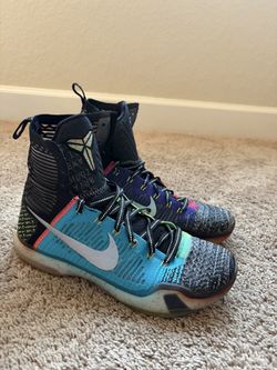 NIKE KOBE BRIANT X ELITE SE HIGH  Sneakers RARE WHAT THE Size 12.5 MULTI COLOR SILVER 815810 900 Jordan