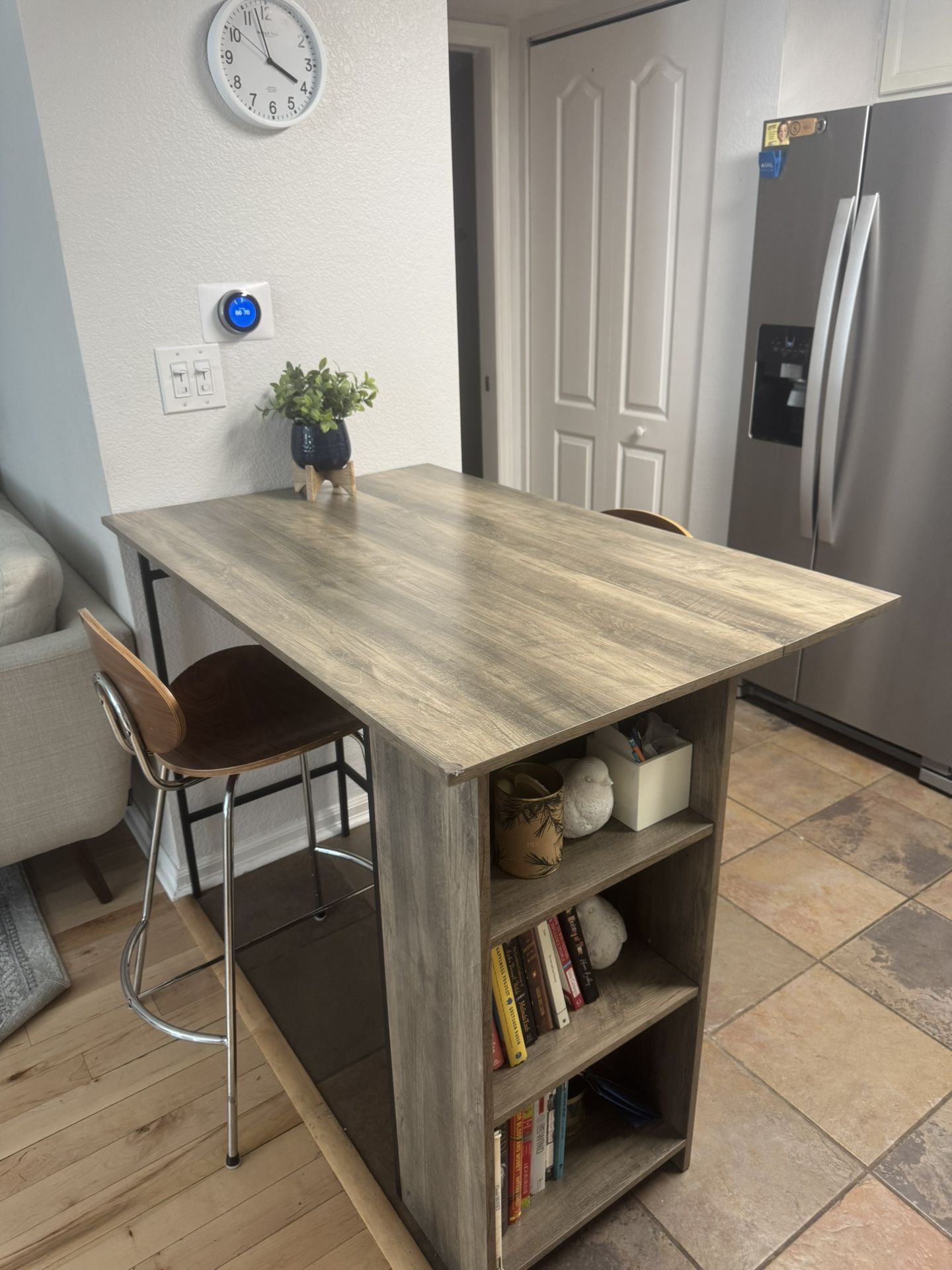 Foldable Kitchen Island Table & Chairs