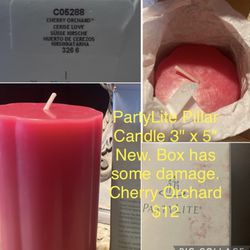 PartyLite Pillar Candle 3" x 5 Cherry Orchard $12