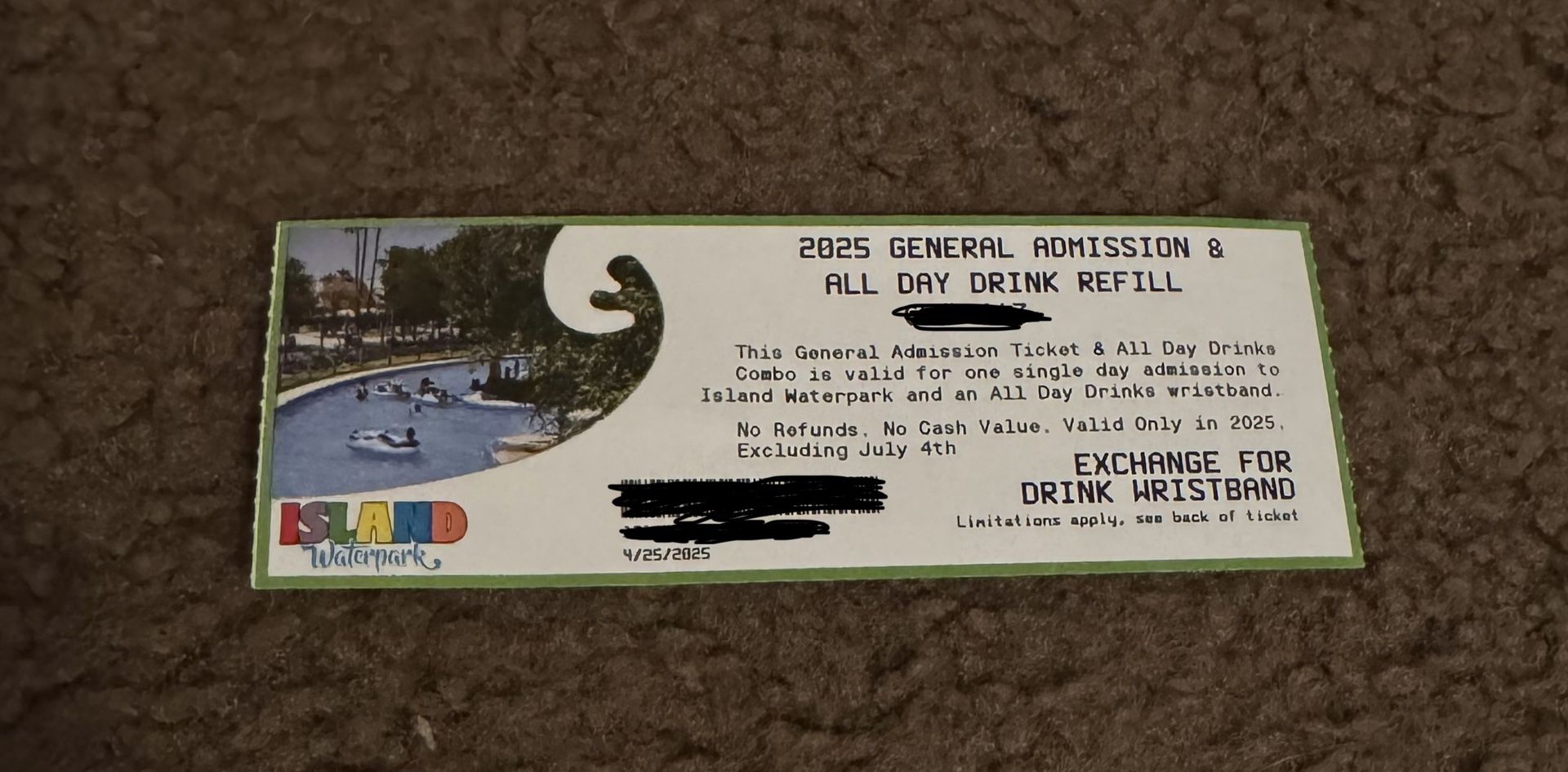 🎟️ Island Waterpark 2025 Ticket + All Day Drink Refill (Valid All Year!)
