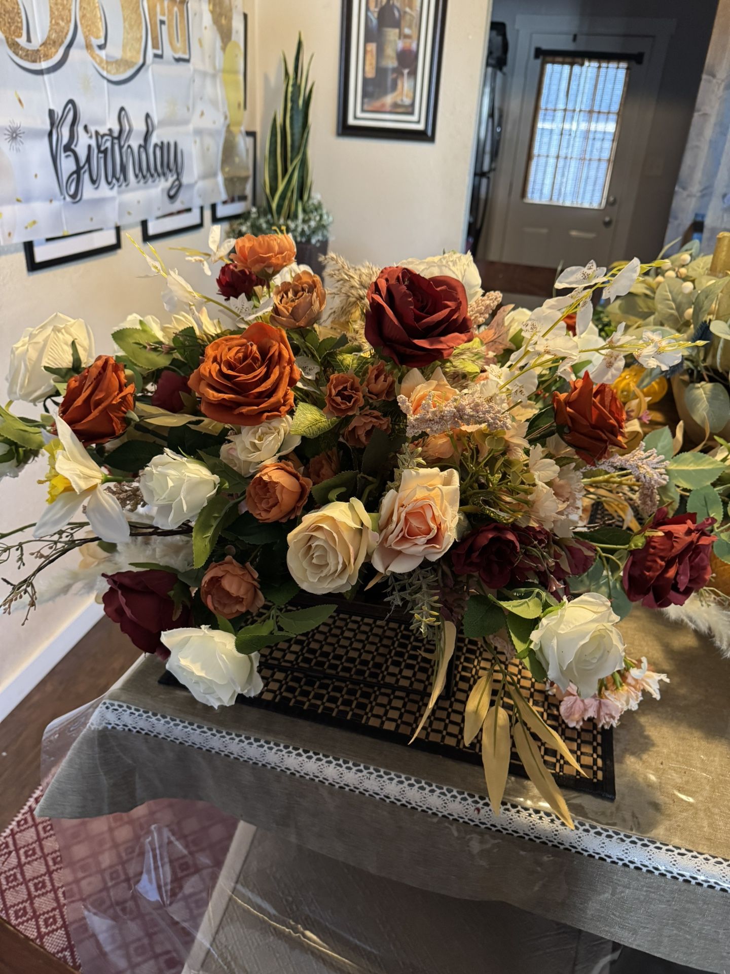 Two sided fall Floral centerpiece