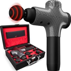 Nitro Percussion Massage Gun for Athletes - Deep Tissue Muscle Message Guns with 50mm Brushless Motor & 5 Speeds, Neck Back Foot Body Pain Relief, Gif