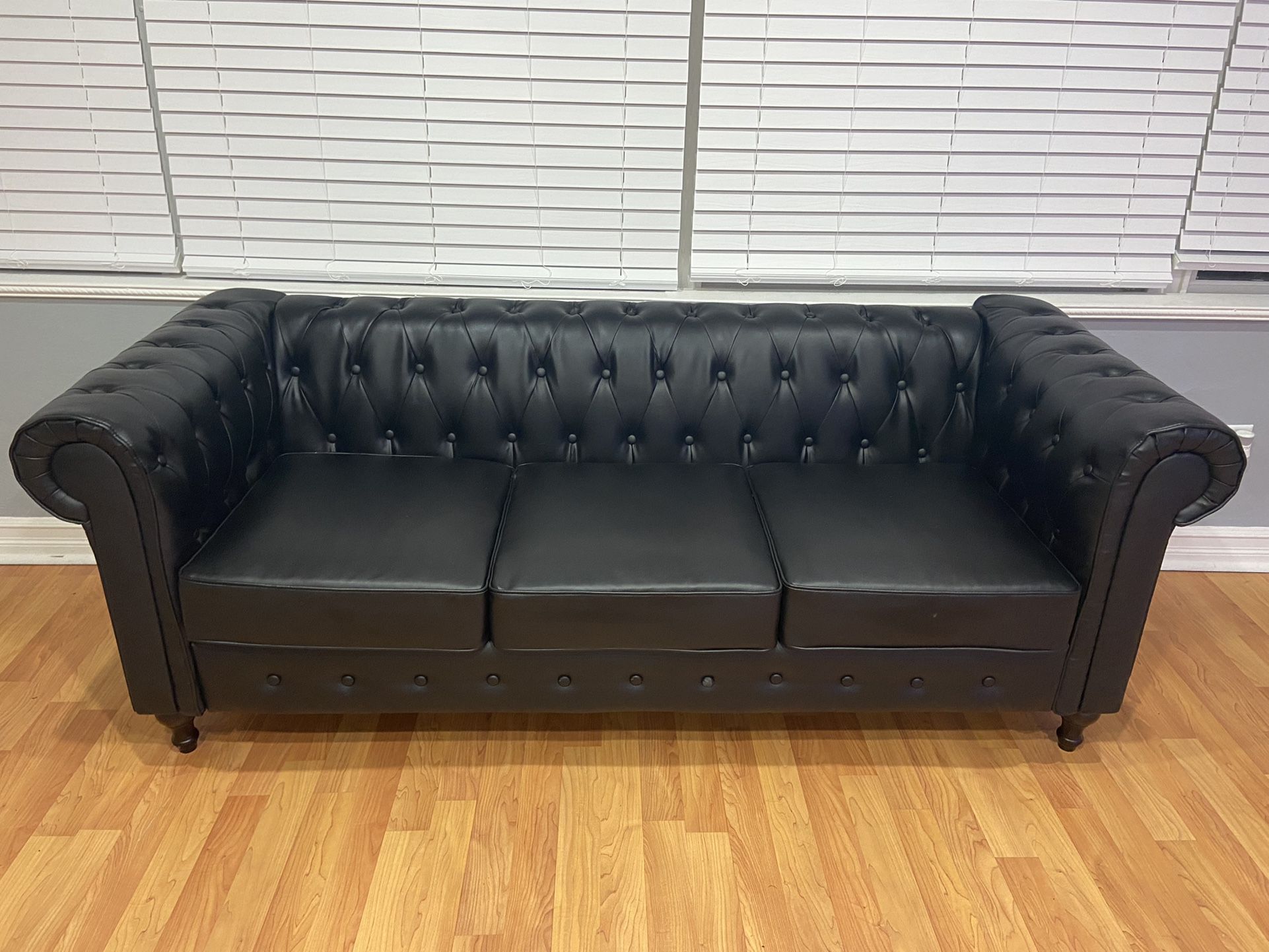 faux leather couch